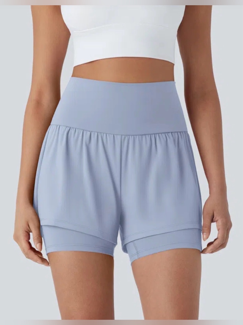 Halara SoftlyZero Airy High Waisted 2-in-1 InstantCool Yoga Shorts 5''